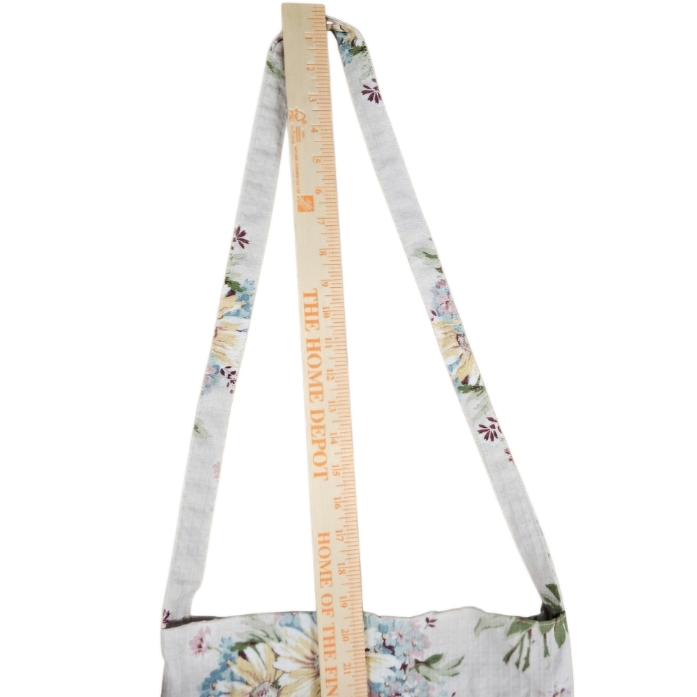 April Cornell Floral Tote Bag Shopping Gardening Sack Market White With Flowers - Picture 8 of 9